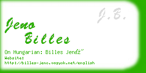 jeno billes business card